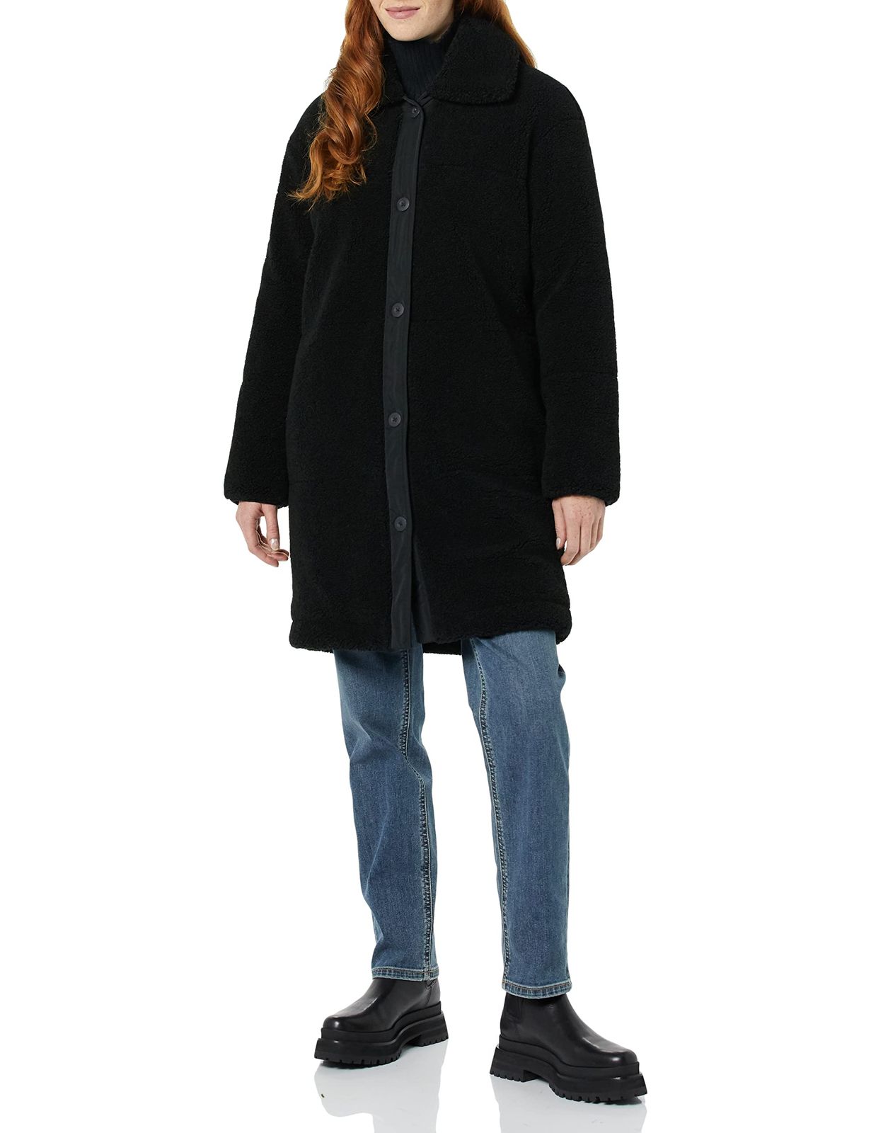 Amazon Essentials テディ シェルパコート オーバーサイズ 旧ブランド名 Goodthreads レディース ブラック 2XL