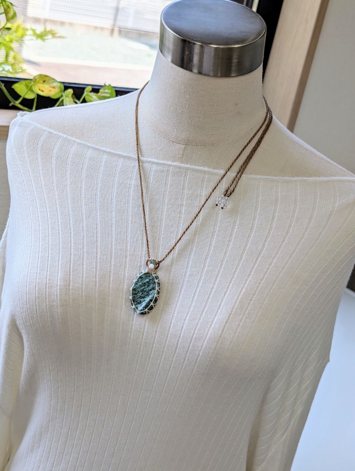 お買い得品 ☆グリーンアベンチュリンDruzy・アベンチュリン☆マクラメ