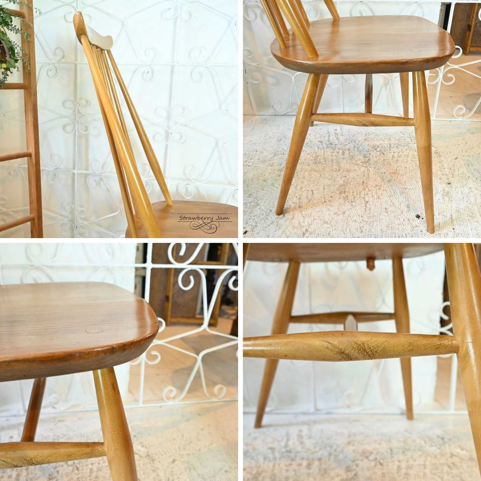 L3705-235-3 英国ヴィンテージ ERCOL アーコールチェア ゴールド