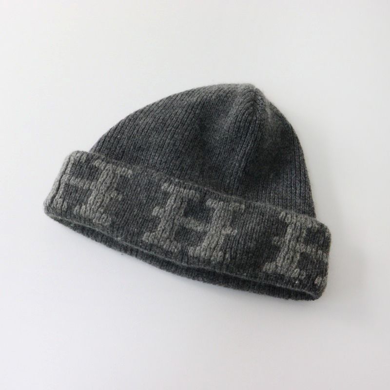 Archive HERMES Margiela H motif cashmere knit cap |エルメス マルジェラ期 Hモチーフ カシミヤニットキャップ XL 灰 2400014400342