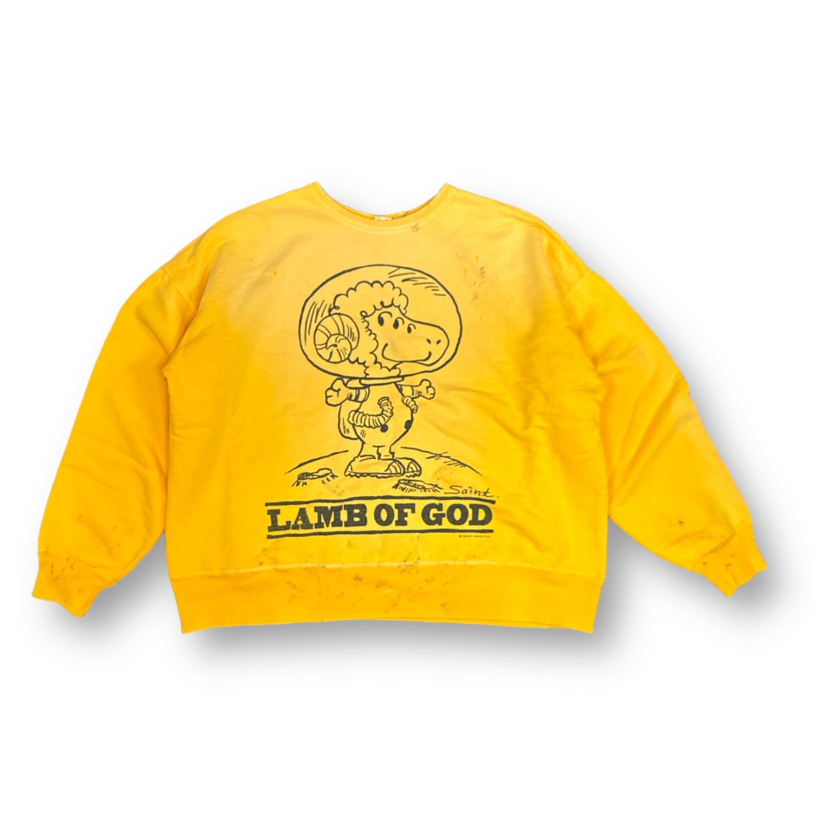 定価55000円 新品 SAINT MICHAEL 24SS CRW SWEAT LMB OF GD YELLOW SM-YS8-0000-027  ヴィンテージ スウェット トレーナー セントマイケル XL 67753A1