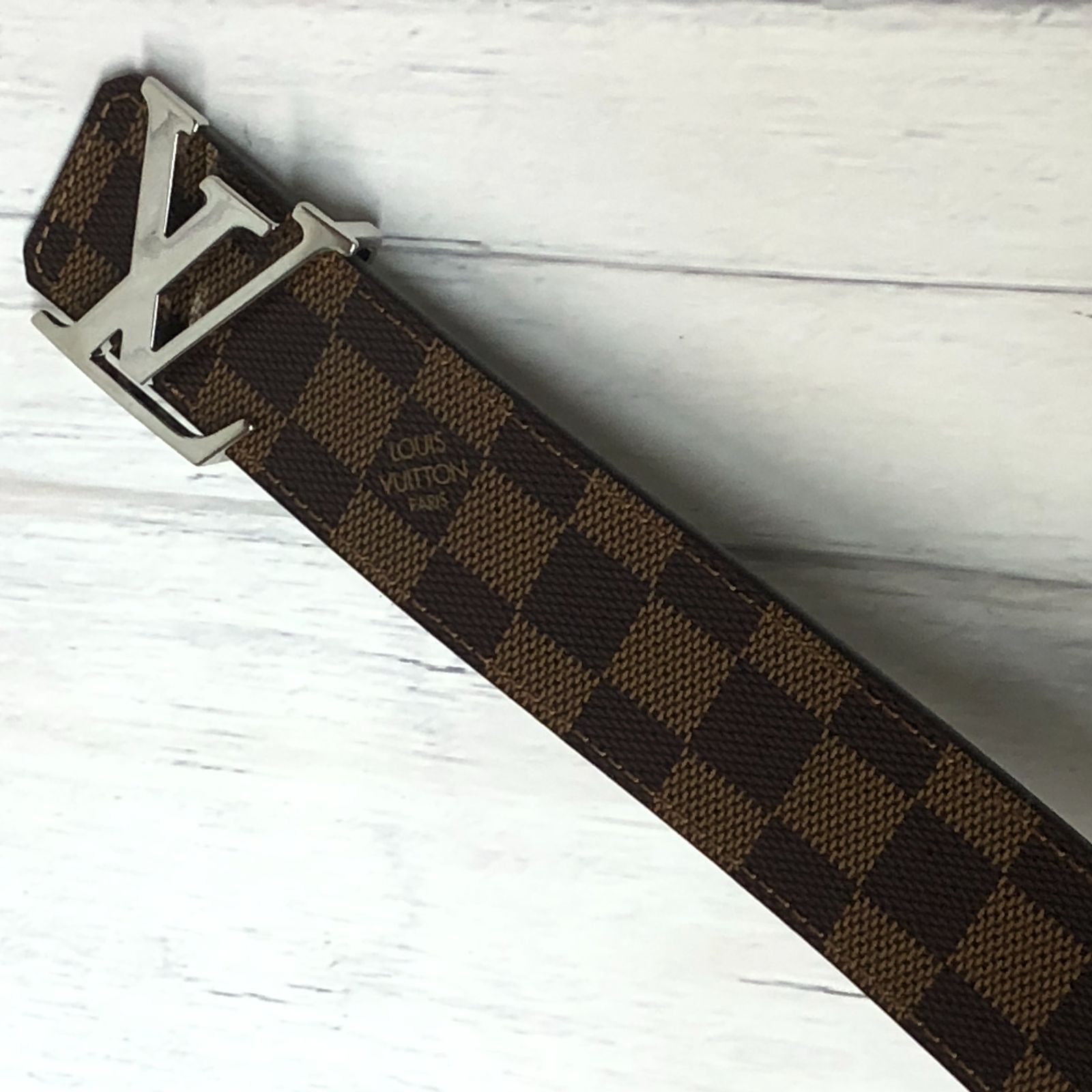 m001 X(60) 美品 ルイヴィトン サンチュール LV イニシャル ダミエ