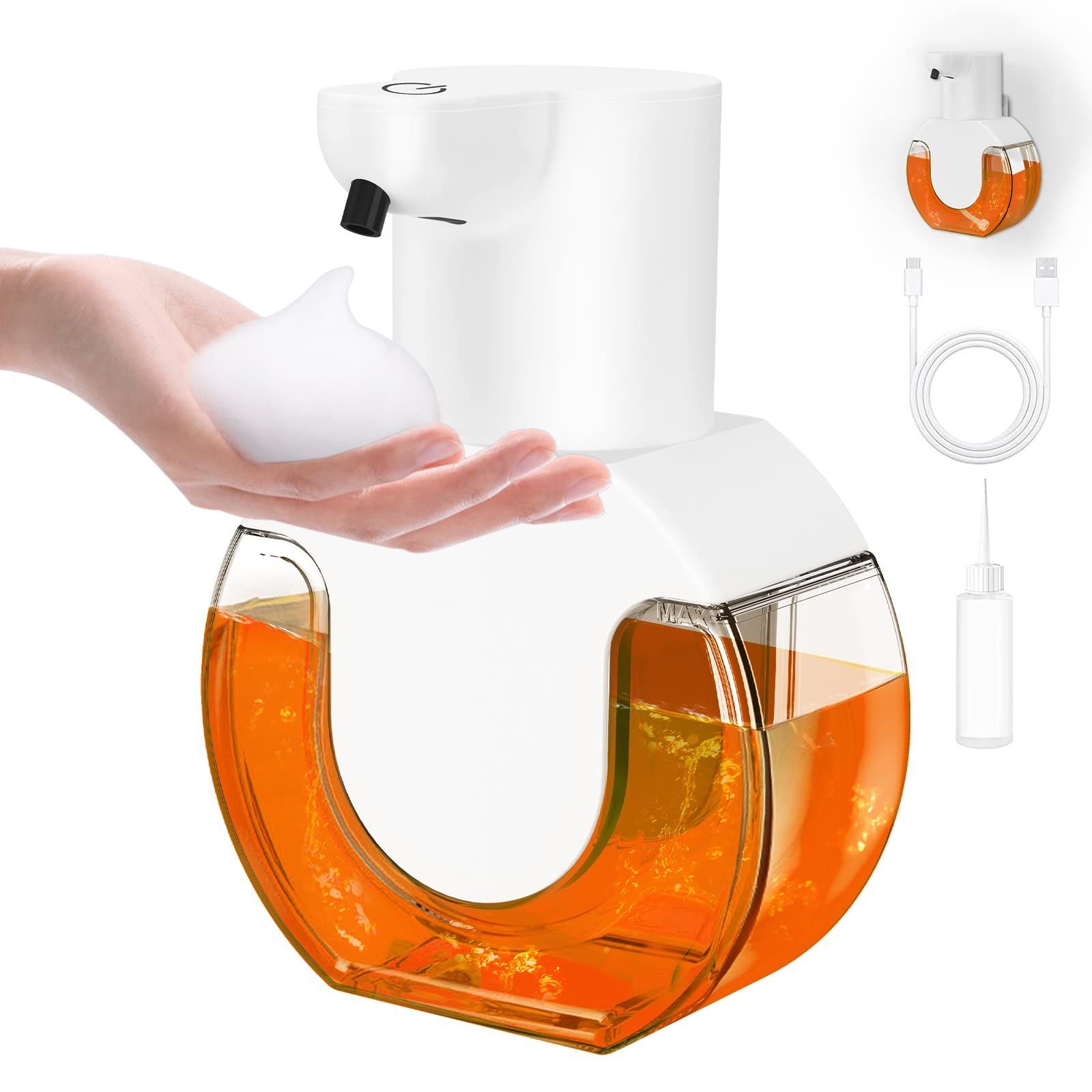 ソープディスペンサーセット ガラス 400ml オレンジ ヒロイック  