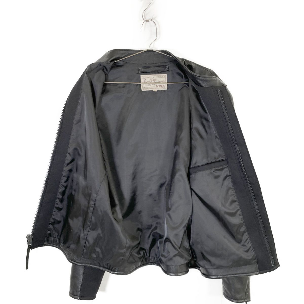 AVIREX アヴィレックス 6191048 ﾌﾞﾗｯｸ ﾗﾑﾚｻﾞｰ切り替えｼﾝｸﾞﾙﾗｲﾀﾞｰｽ