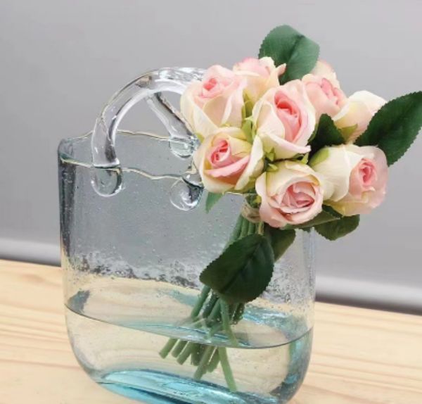 花瓶 ガラスのカバン 北欧 おしゃれ 金魚鉢 フラワーアレンジメント クリアガラス フラワーベース 観葉植物 花器 オシャレ かわいい