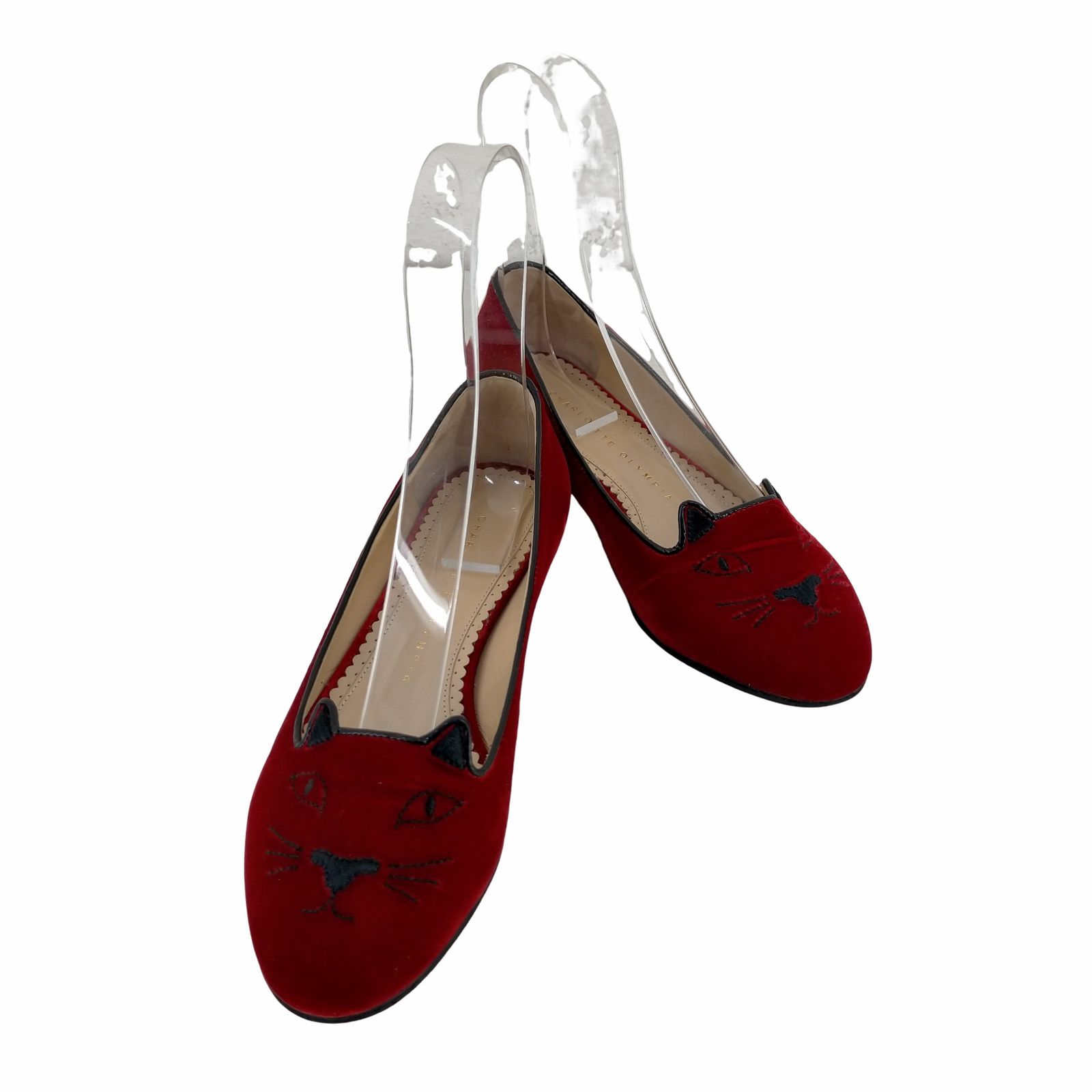 シャーロットオリンピア CHARLOTTE OLYMPIA KITTY ベロア 猫パンプス 