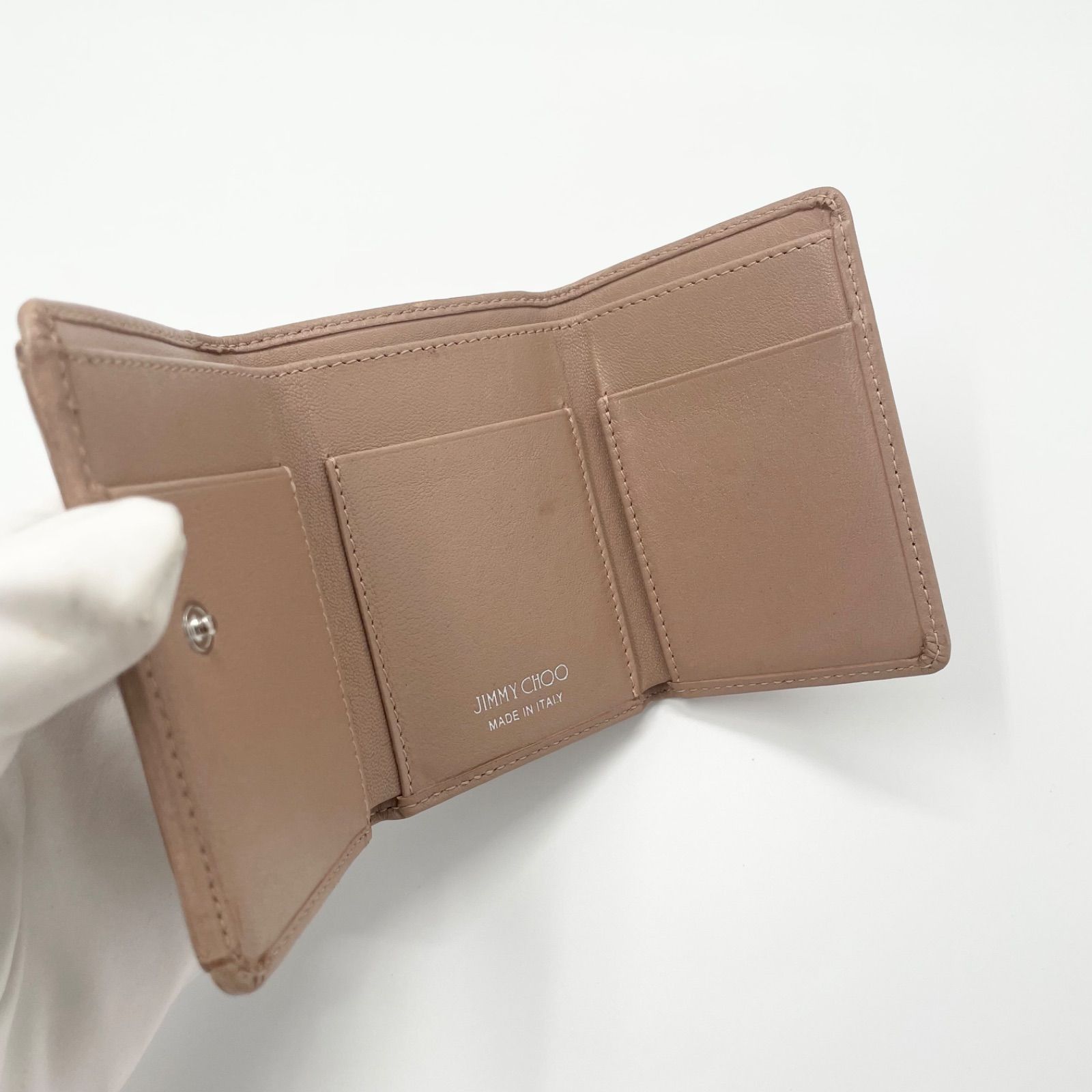 JIMMY CHOO ジミーチュウ スタースタッズ 3つ折り財布 ピンクベージュ JIMMY CHOO ジミーチュウ 財布 三つ折り Jimmy Choo NEMO ネモ