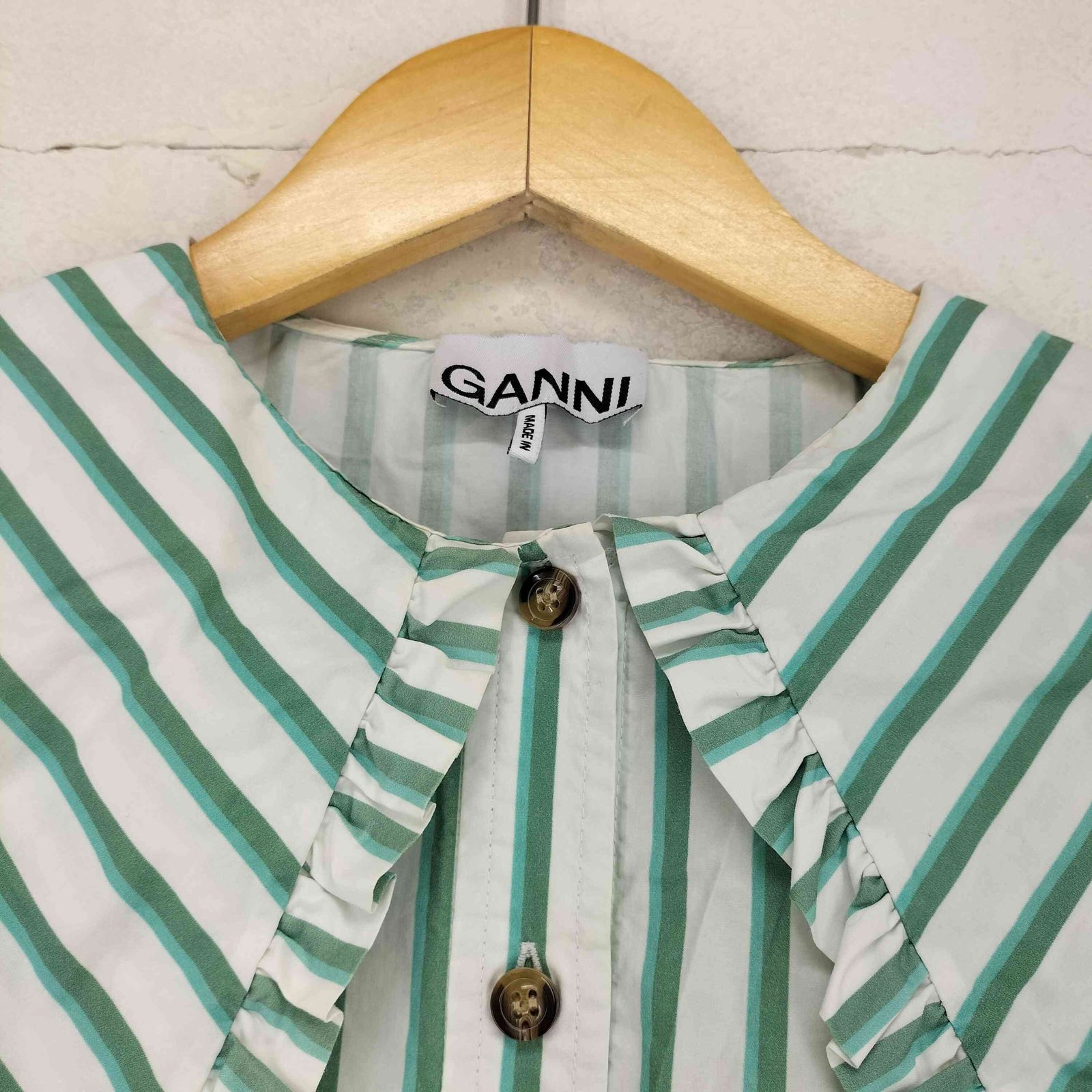 Ganni(ガニー) ストライプフリルブラウス レディース トップス ガニー Ganni ストライプフリルブラウス レディース JPN：34