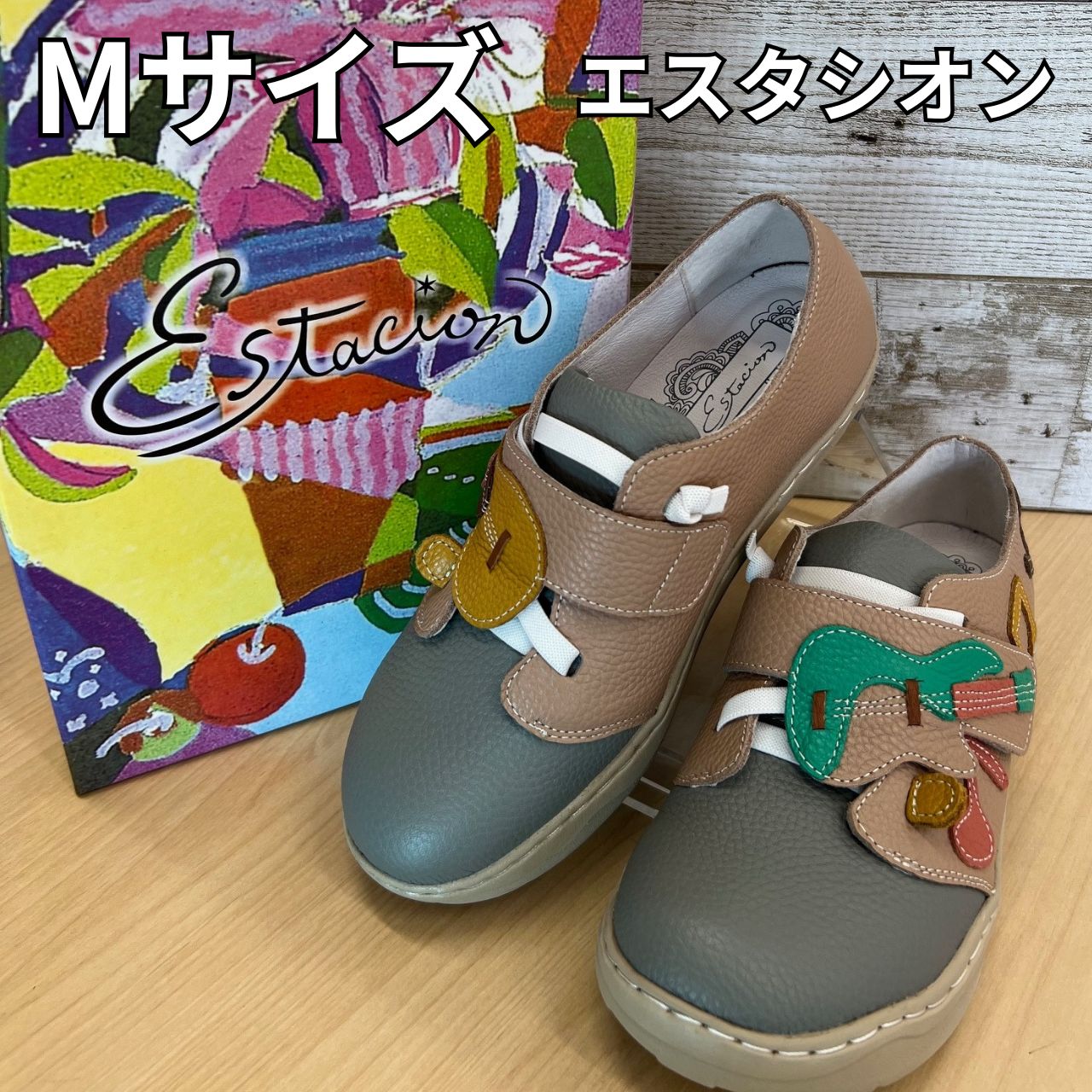 エスタシオン ギターモチーフ カジュアルシューズ Mサイズ estacion 