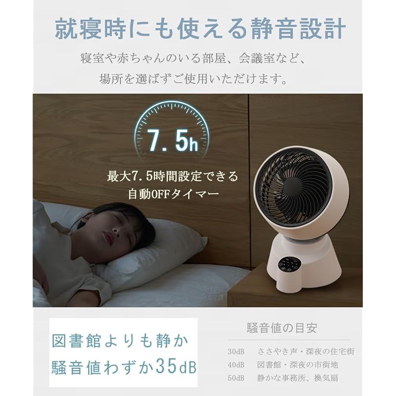 パワフルなDCサーキュレーター扇風機 省エネ仕様 タイマー付