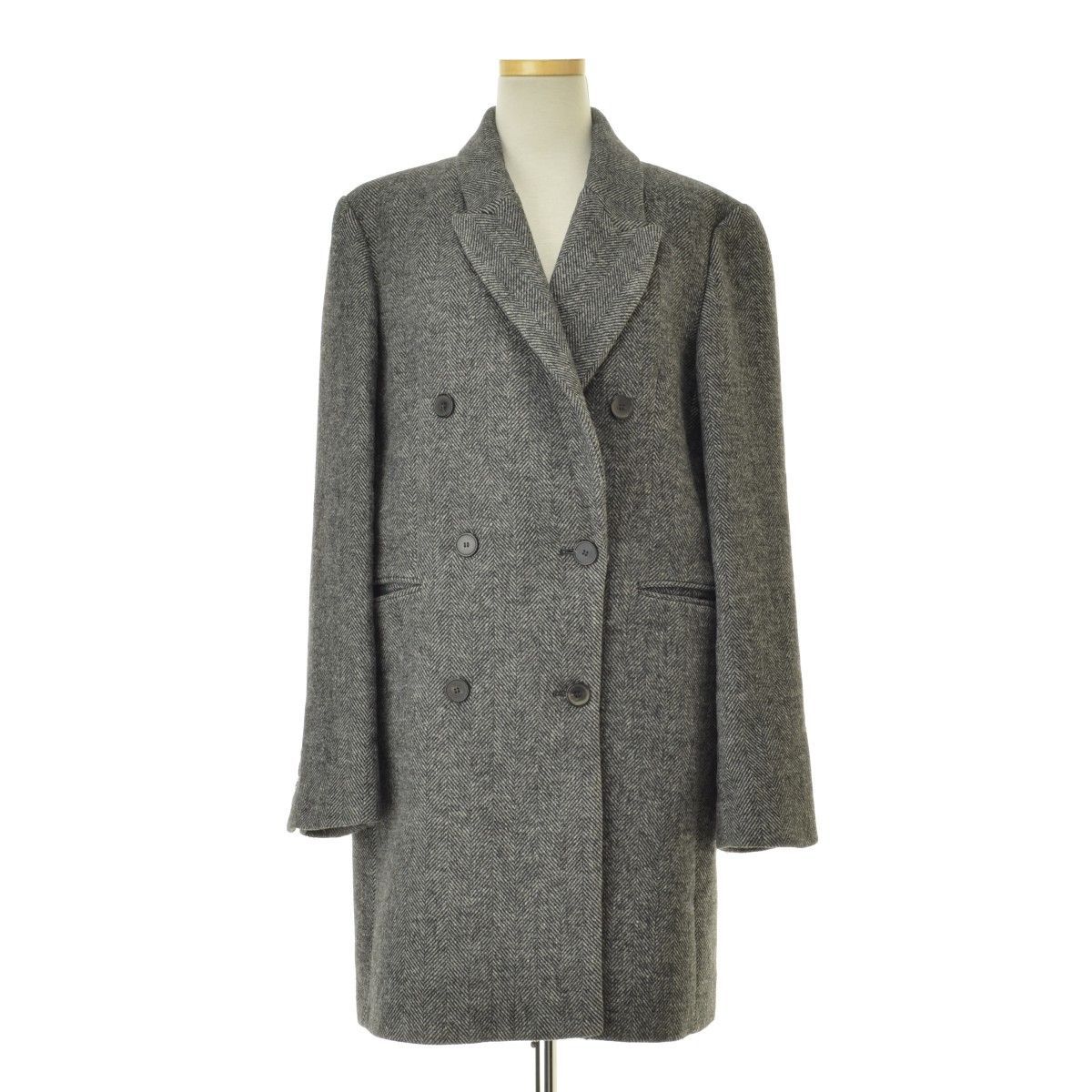 ZARA●ザラ●新品●ダブルブレストヘリンボーンコート●XL ZARA】ヘリンボーンダブルチェスターコート - メルカリ
