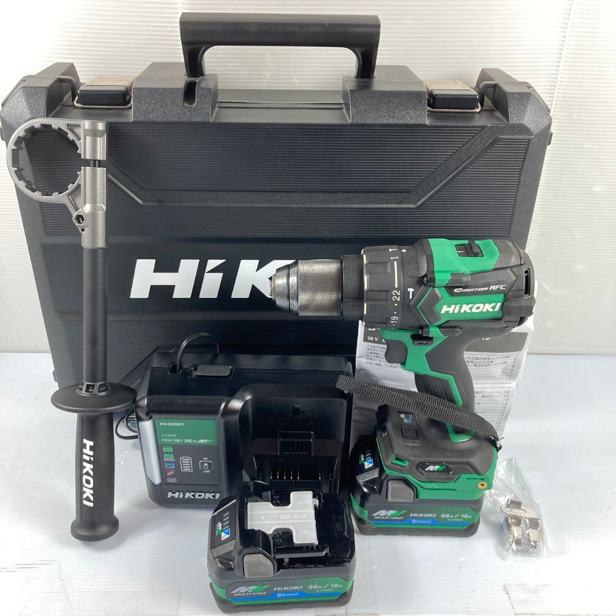 ＊＊HiKOKI ハイコーキ 36V 13mm コードレス震動ドライバドリル 充電器 充電池2個 ケース付 PSEマークあり DC36DC2XPSZ グリーン