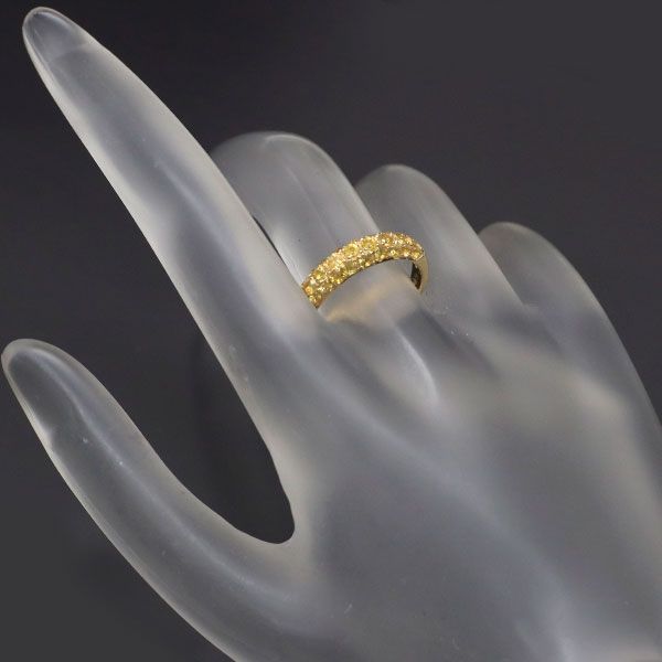 ポアレ K18YG イエローサファイア リング パヴェ - メルカリ 