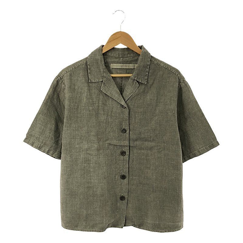PHOEBE ENGLISH / フィービー イングリッシュ | 2022SS | BOXY SHIRT ヘンプ シルク オープンカラーシャツ | L | グレー | レディース PHOEBE ENGLISH / フィービー イングリッシュ | 2022SS | BOXY SHIRT