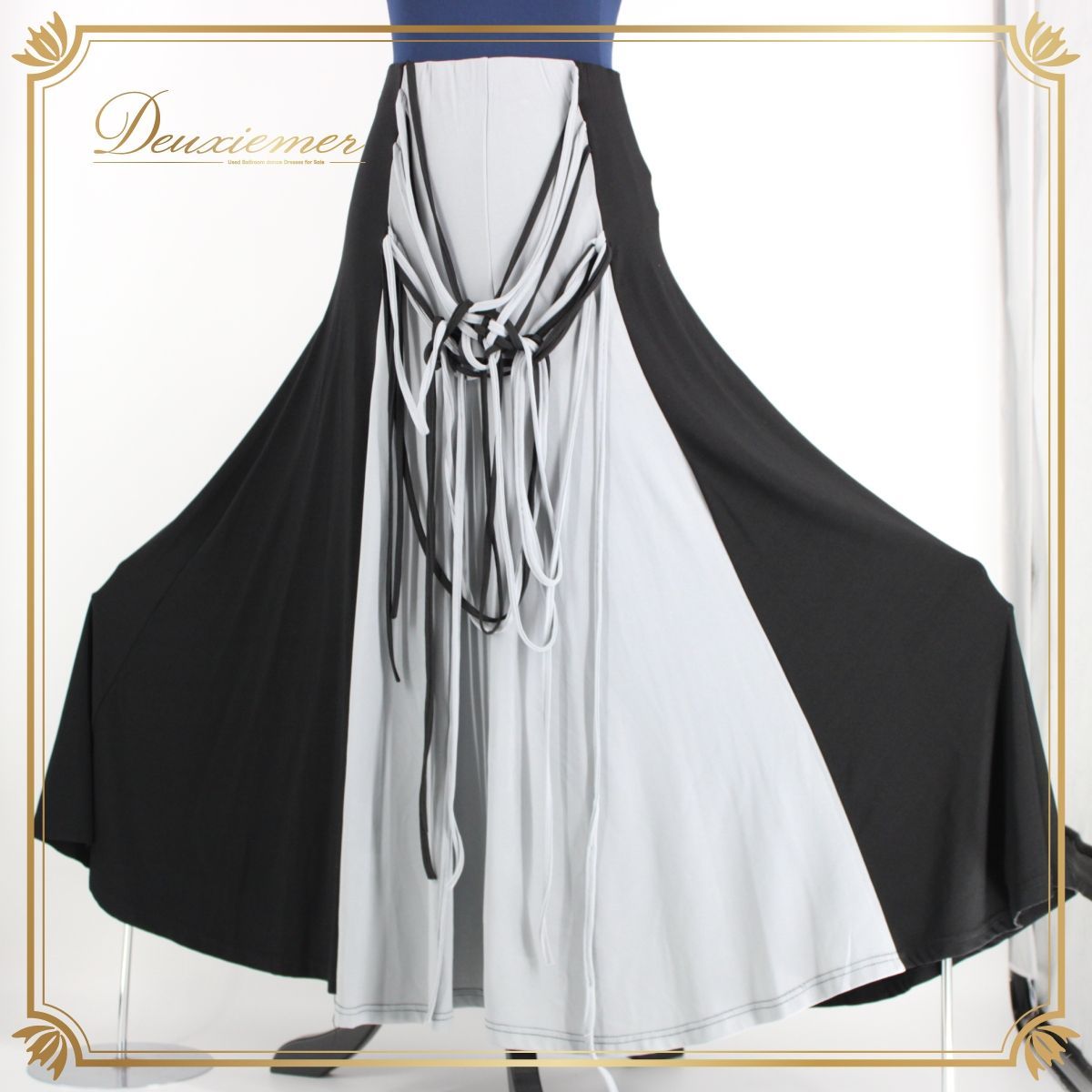 社交ダンス衣装】 ブラック系 グレイ系 黒 スカート レッスン