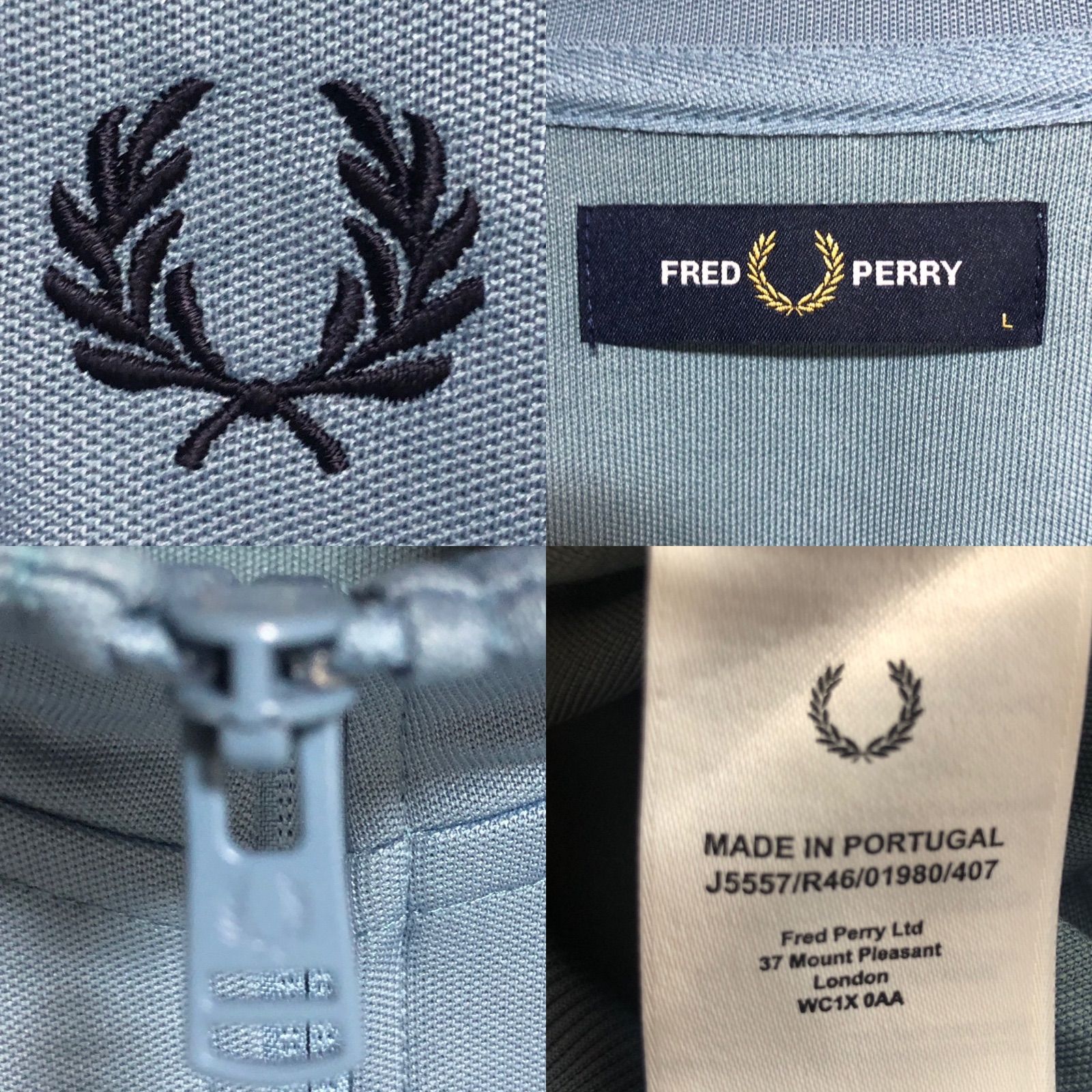 希少XL⭐️Fred Perry トラックジャケット/ジャージ 刺繍月桂樹 ブルー