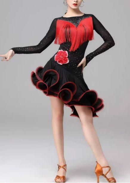 セール 社交ダンスドレス ラテンドレス 競技 デモ用 オーダーメイド