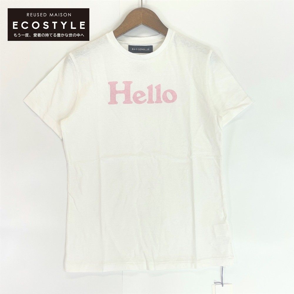 MADISONBLUE - MADISON BLUE / マディソンブルー | HELLO CREW NECK TEE プリント クルーネック Tシャツ | 01（S） | グレー | レディース MADISONBLUE(マディソンブルー)のHELLO CREW NECK TEE通販