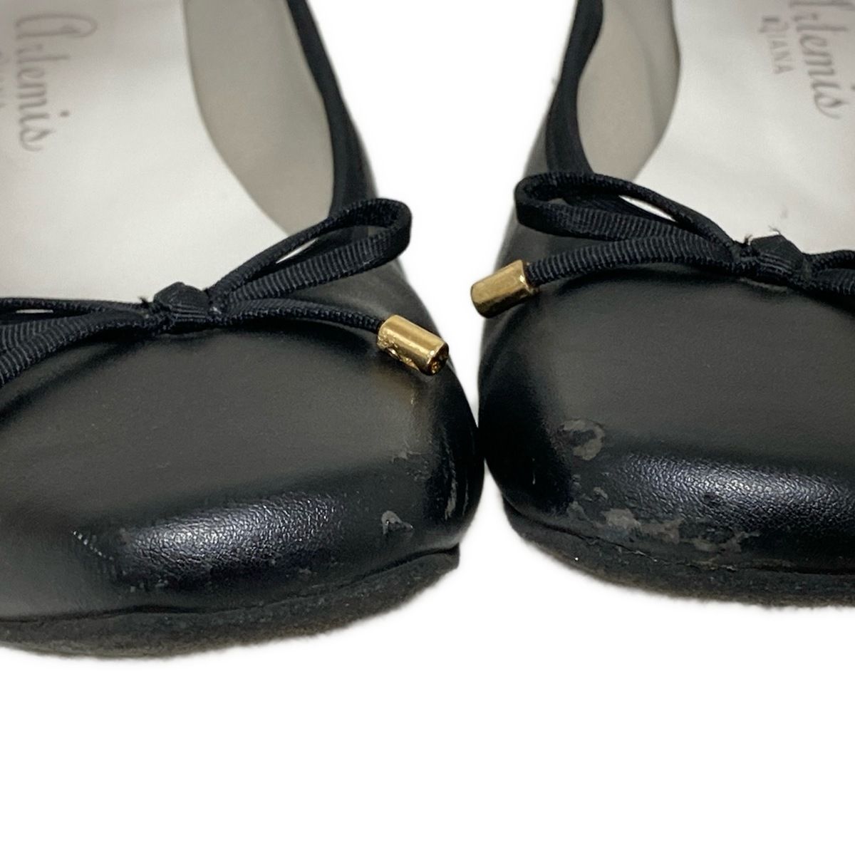 【美品】DIANA ダイアナ　フラットシューズ　23.0㎝2E レザー　ブラック DIANA(ダイアナ) フラットシューズ 24 1/2 レディース - 黒