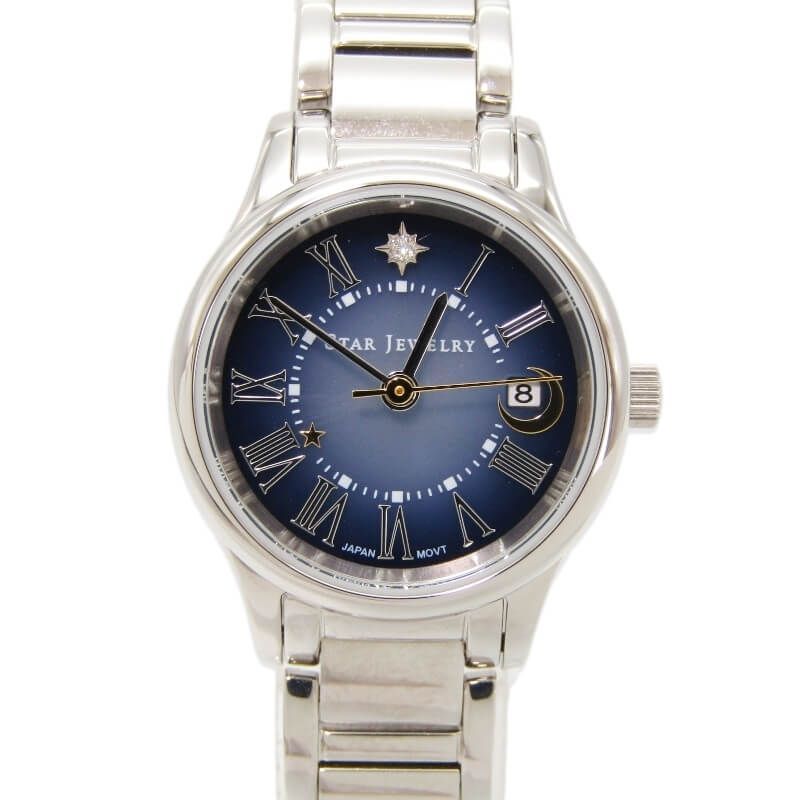 STAR JEWELRY スタージュエリー 腕時計 2SW1098 ソーラー ECO CALENDER STEEL 472-VS22 レディース 星 SS ブルー 28011027