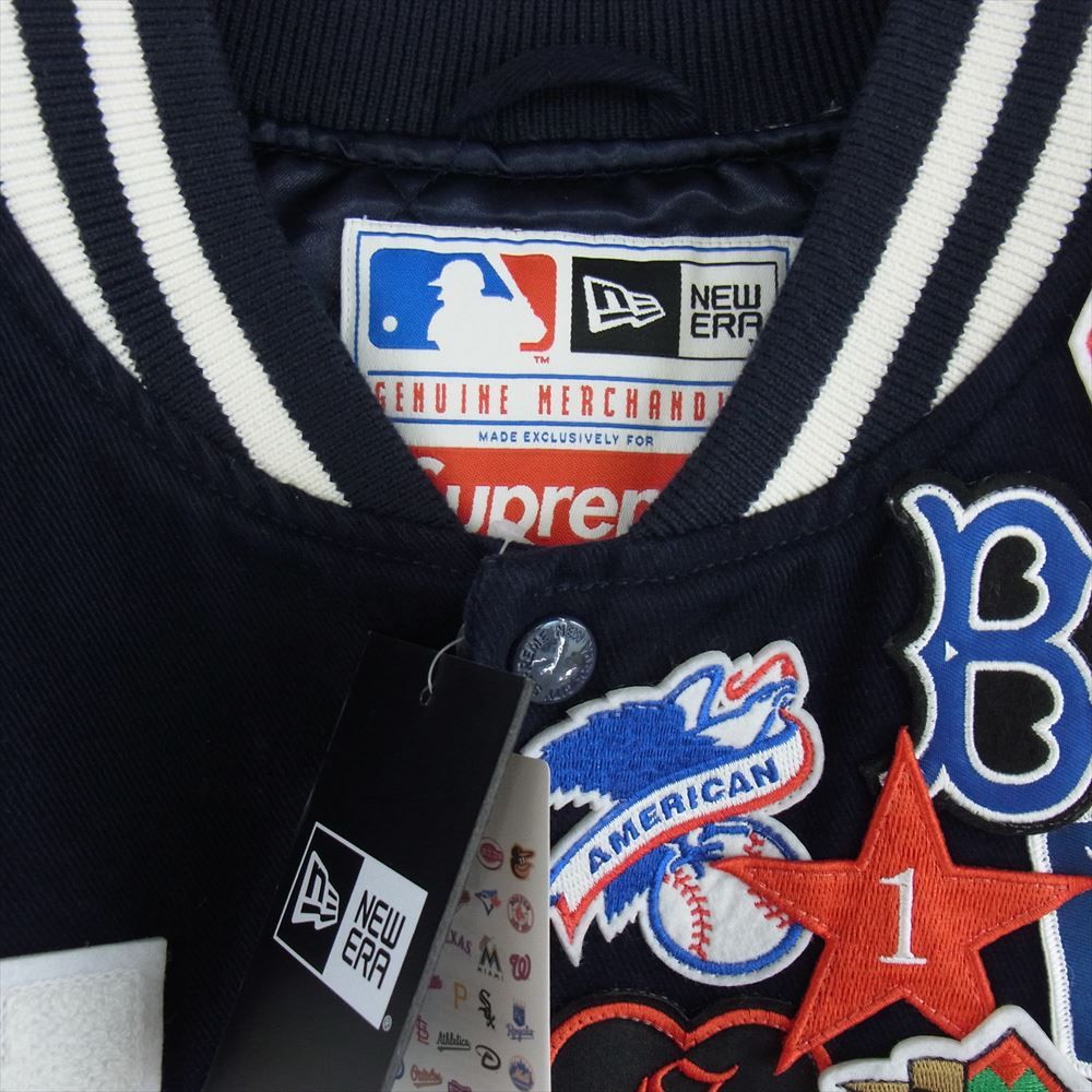 Supreme シュプリーム 20SS New Era MLB Varsity Jacket ニューエラ メジャーリーグ バーシティ ジャケット  スタジャン ネイビー系 L【新古品】【未使用】【中古】