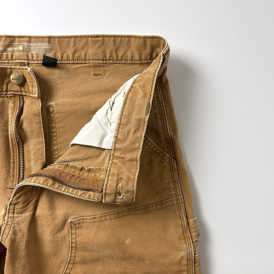 Carhartt ダブルニーペインターパンツ W35 L32 ブラウン ペンキ