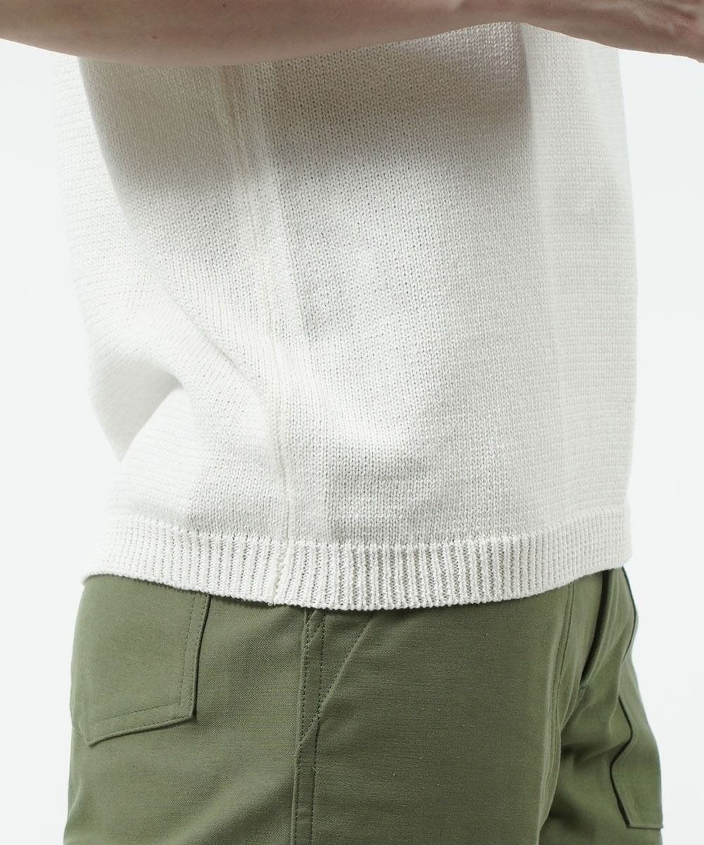 ミューニック Munich コットン 半袖 Vネック プルオーバーニット