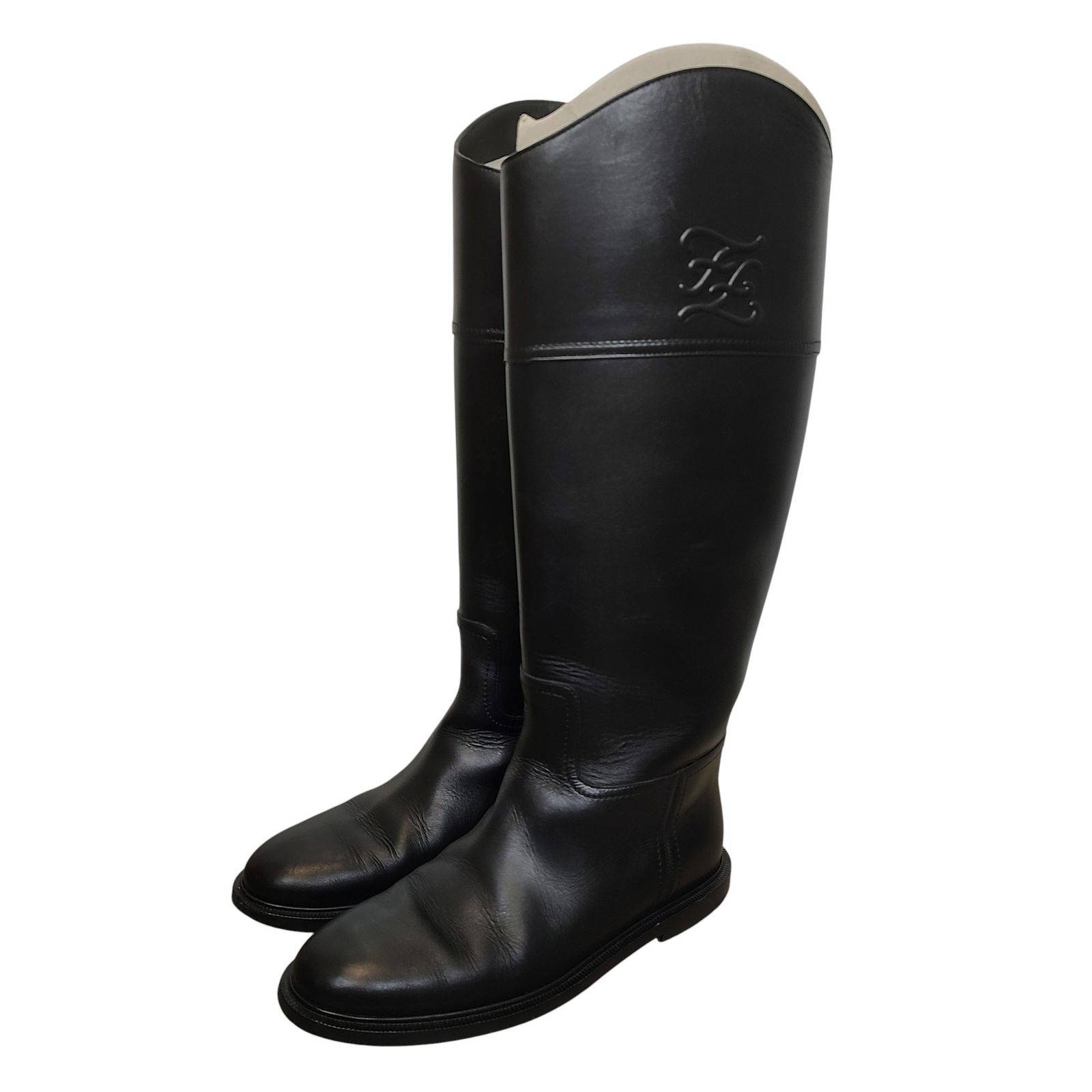 FENDI フェンディ Karligraphy boots ロングブーツ 38 ブラック レディース