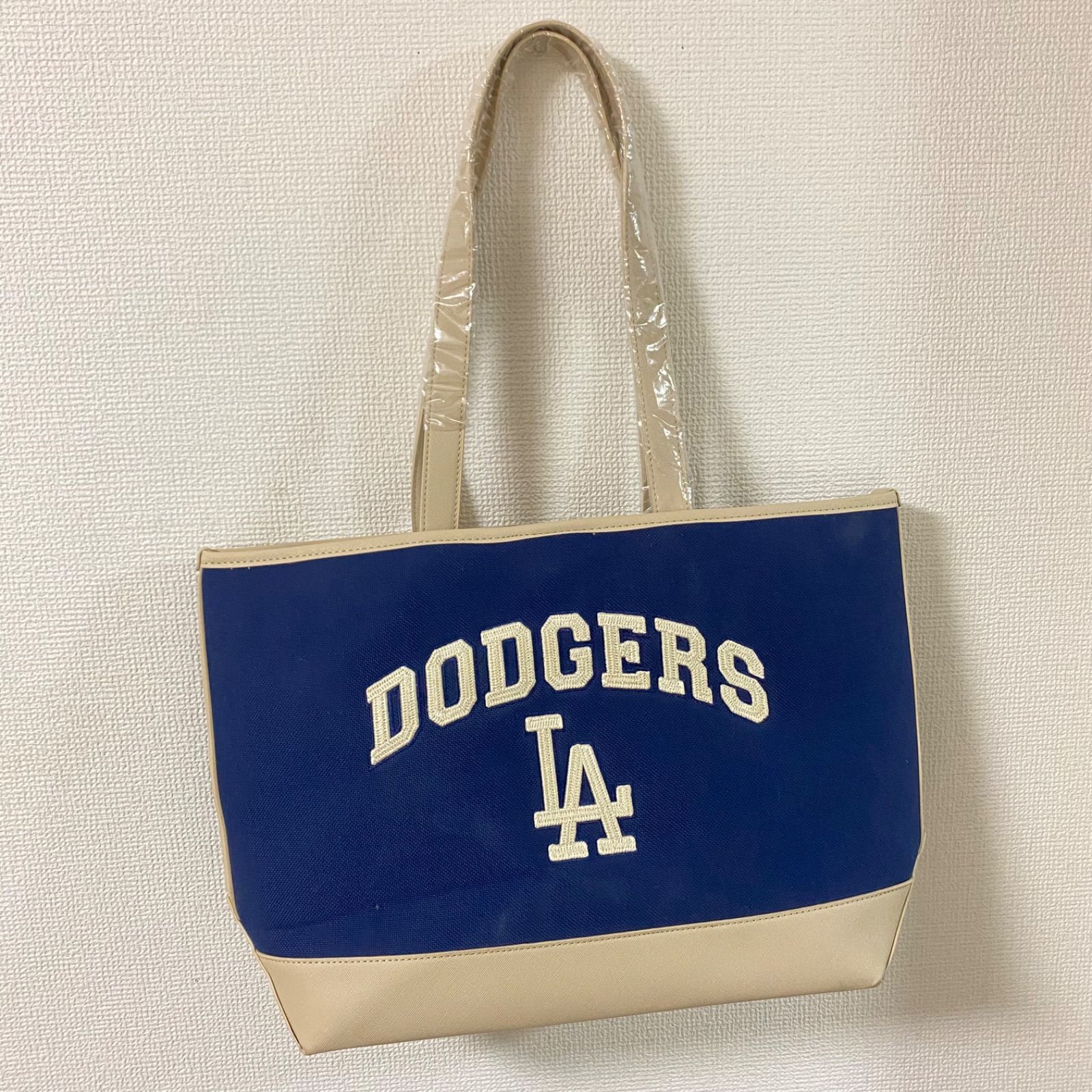 通販 送料無料 Dodgers トートバッグ ベージュ/ネイビー 【公式通販】