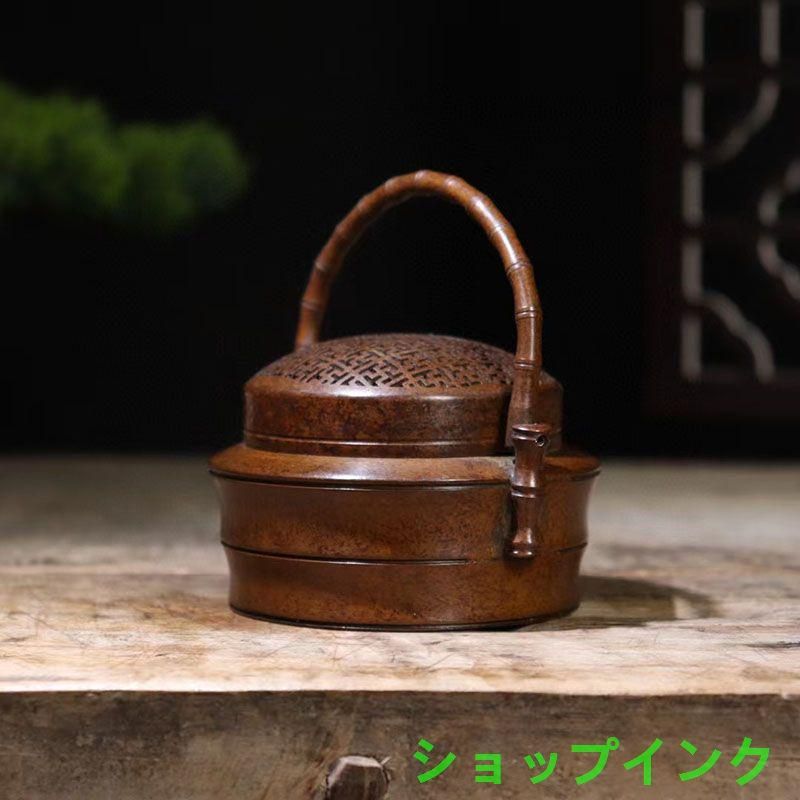 銅製 提梁暖手炉 喜上枝頭手提げ暖手炉 香炉 香道具 装飾品 工芸品 置物 銅製 提梁暖手炉 喜上枝頭手提げ暖手炉 香炉 香道具 装飾品 工芸