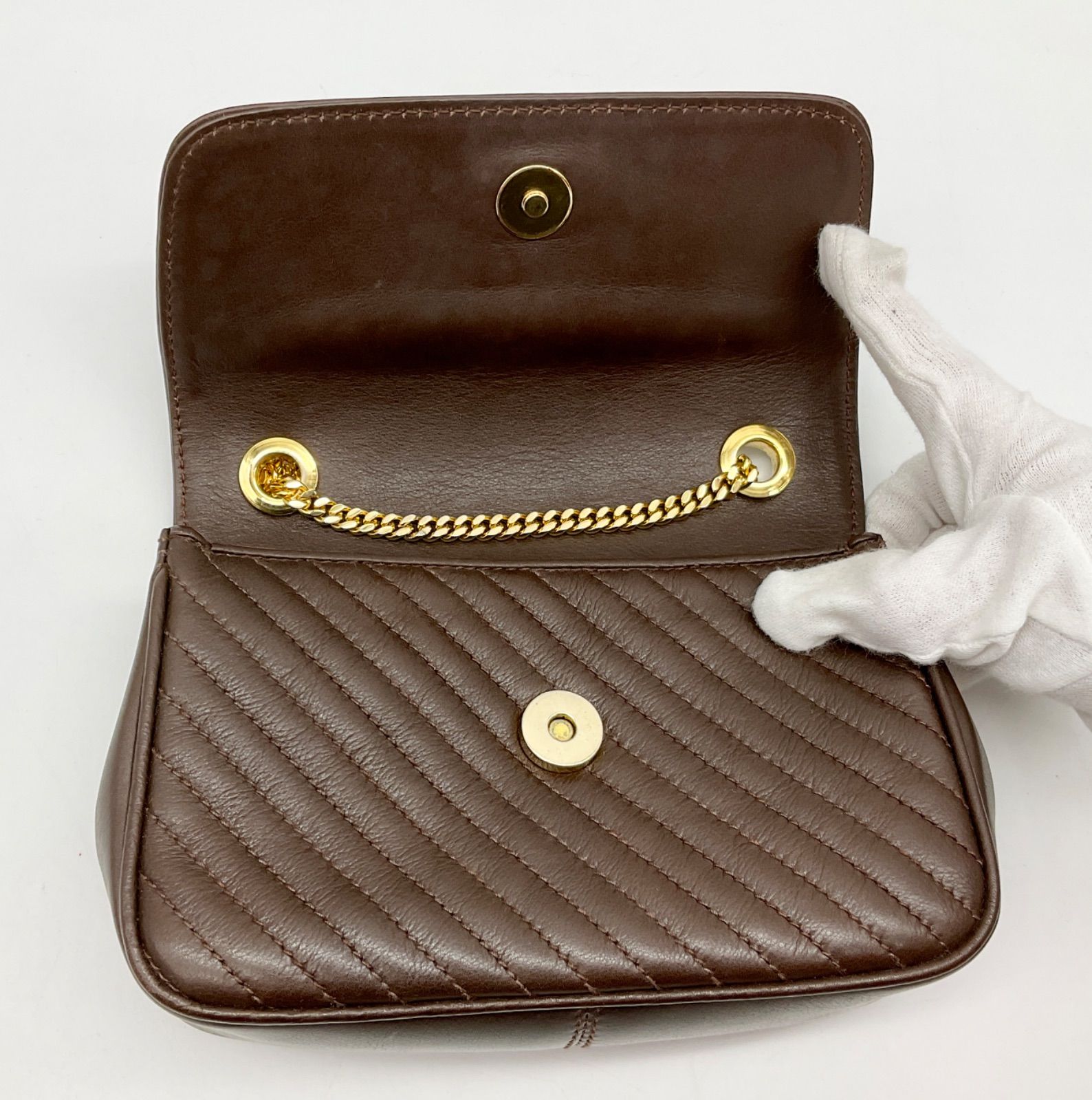 CELINE セリーヌ ヴィンテージ チェーンショルダーバック ブラウン 