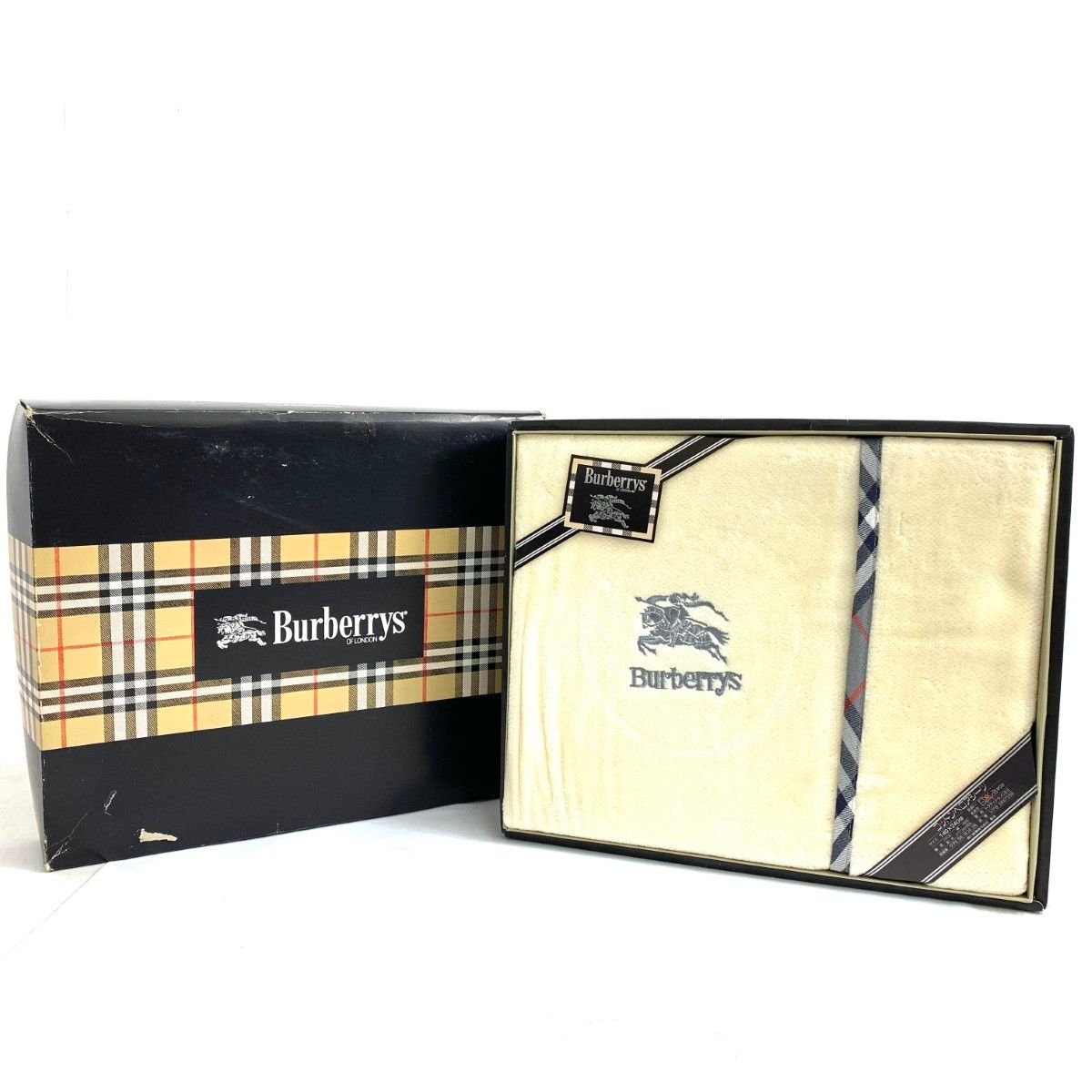Burberry s バーバリーズ コットンベロアシーツ ホースロゴ刺繍|ノバチェック|西川産業 ライトベージュ | 240002231625