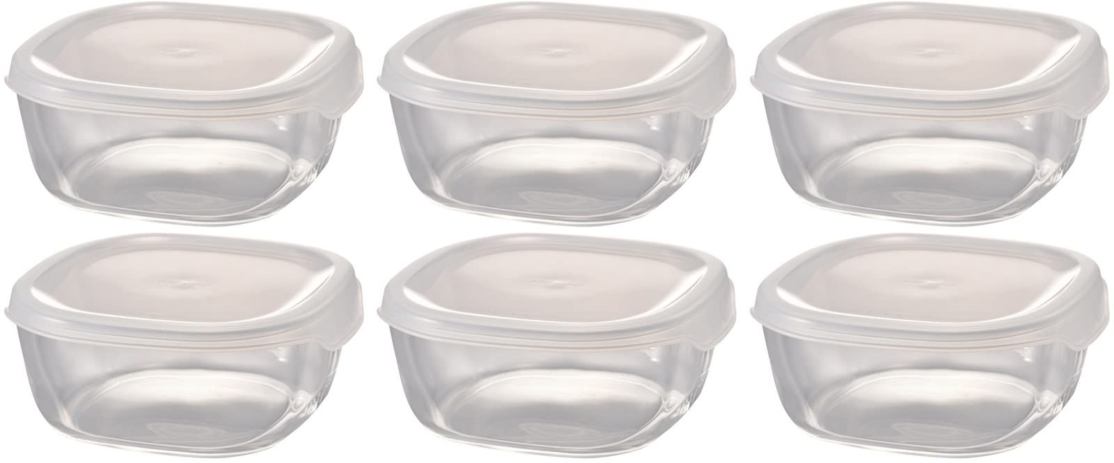 【迅速発送】HARIO(ハリオ) 日本製 耐熱ガラス 製 保存容器 ・ 角 600ml BUONO kitchen KST-60-TW 6個セット クリア