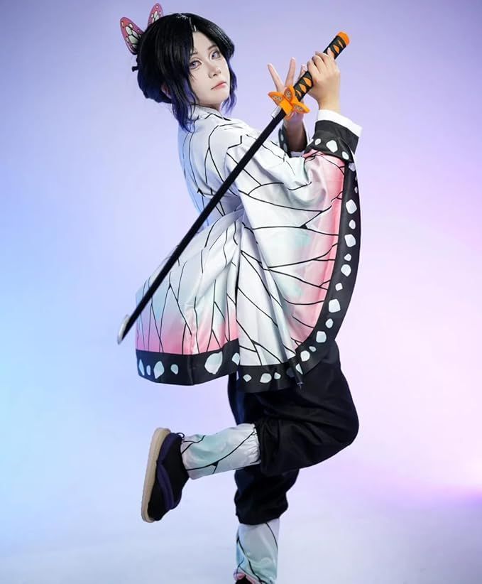鬼滅の刃 胡蝶しのぶ コスプレ 衣装 セット 日輪刀 ウィッグ 鬼滅の刃 衣装 胡蝶 しのぶ（こちょう しのぶ） コスプレ衣装