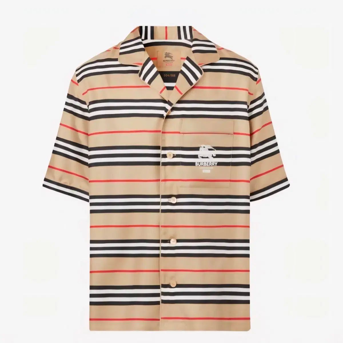 バーバリー x シュプリーム Blue Archive ブルーアーカイブ ブルアカ シルク 半袖 シャツ Lサイズ 100 105