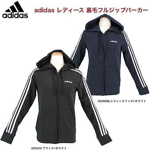 アディダス(adidas) トレーニング 三本線 フルジップ フーディー レディース FRV14-DU0656 レジェンドインクF17/ホワイト Mサイズ