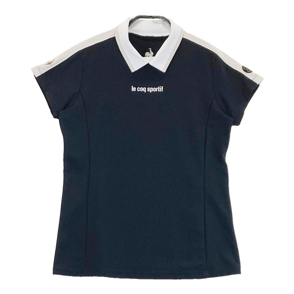 サイズ：M LECOQ GOLF ルコックゴルフ 2024年モデル 襟付き 半袖Tシャツ  ブラック系 [240101311687]# ゴルフウェア レディース ストスト