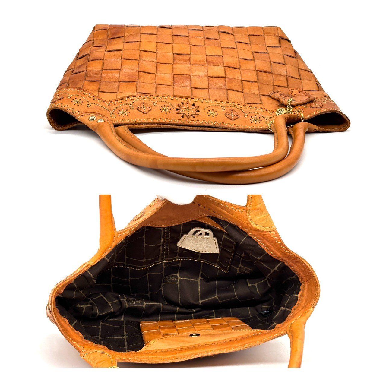 旅に馴染む本革】 robita ロビタ トートバッグ メッシュレザー