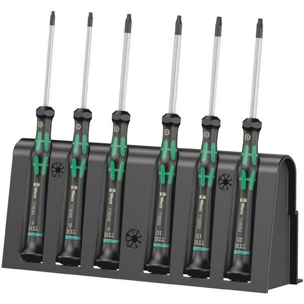 WERA ヴェラ 6本組 精密用 プラス マイナス ドライバーセット ラック付 118154 工具 ツール DIY 作業工具 道具