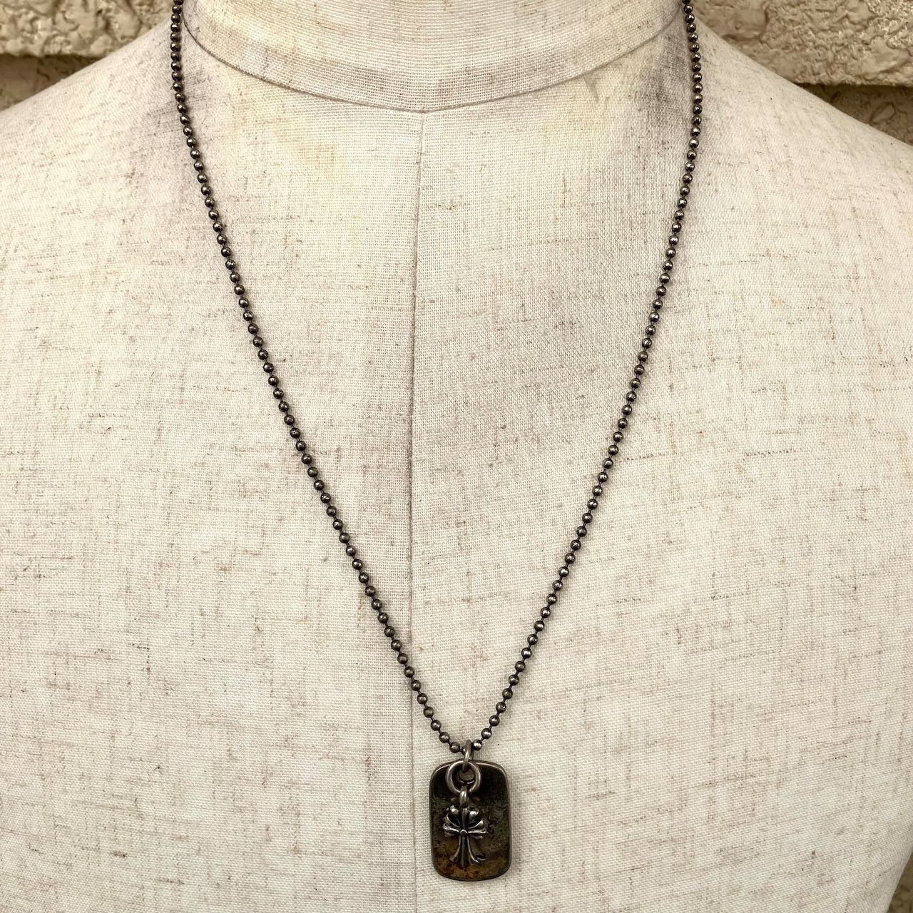 SILVER925 CROSS PLATE DESIGN NECKLACE /シルバー/ネックレス