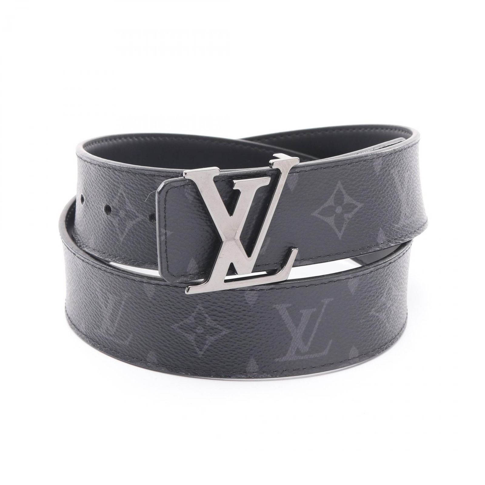 ルイ ヴィトン LOUIS VUITTON ベルト LVイニシャル 40MM リバーシブル モノグラムエクリプス M9043 PVCコーティングキャンバス ベルト メンズ Used A