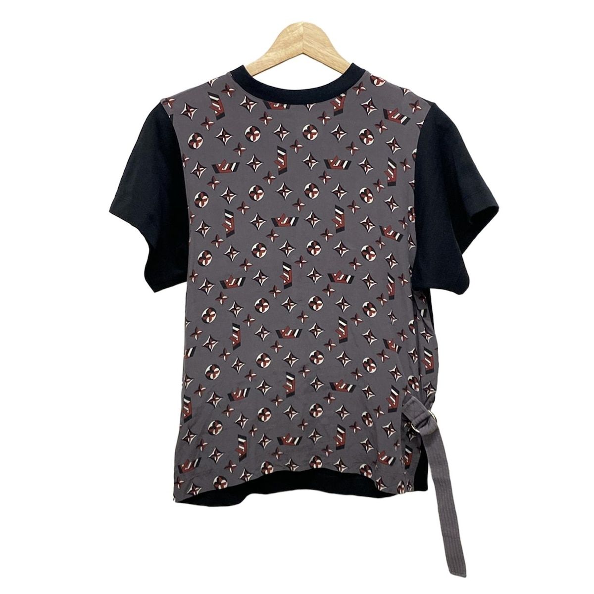LOUIS VUITTON ルイヴィトン 半袖Tシャツ サイズS レディース - CA36929 黒×ダークグレー×マルチ クルーネック|モノグラム柄
