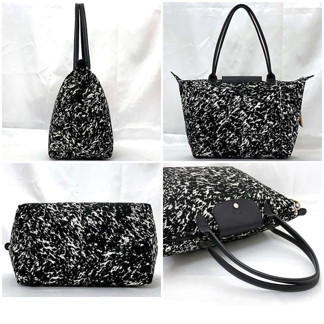 ロンシャン トートバッグ ブラック ホワイト L1899420067 美品 - メルカリ 