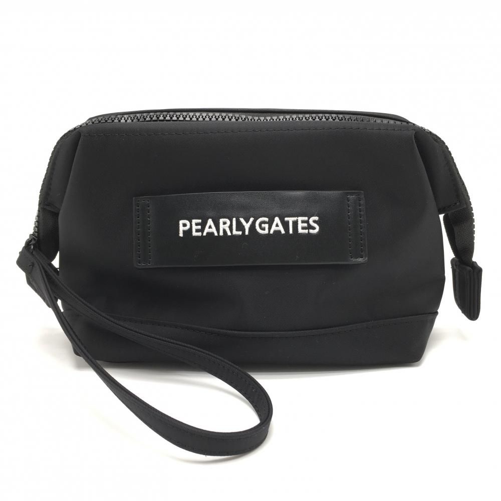 【美品】パーリーゲイツ カートバッグ 黒×白 内側レオパード ポーチ ノベルティ  Lゴルフ PEARLY GATES