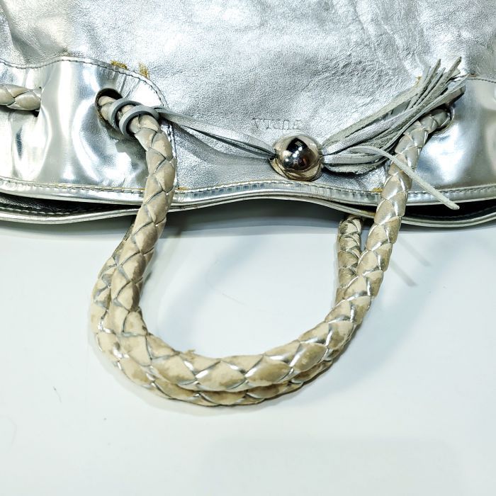 FURLA トートバッグ メタリック フルラ FURLA レザー メタリックカラー トートバッグ シルバー