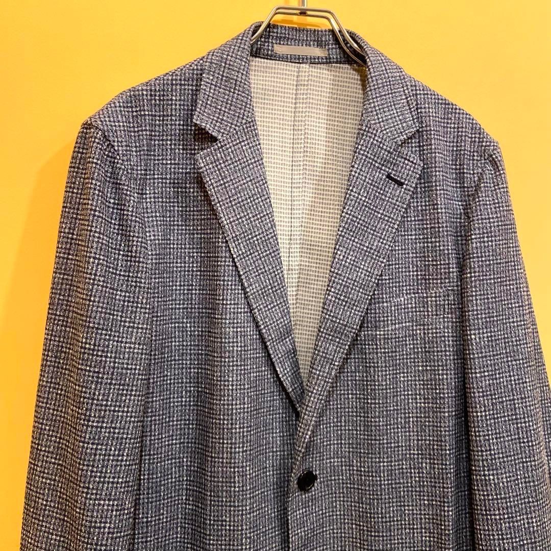 パジャマスーツ AOKI シアサッカー ストレッチ セットアップ ネイビー