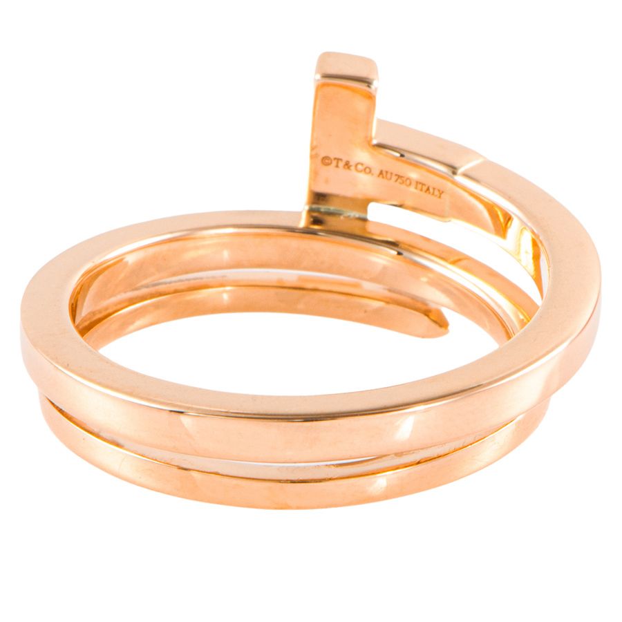 TIFFANY-Co. ティファニー T スクエア ラップ リング 指輪 15号 ピンク ゴールド FORTGASGNV_COM_BR