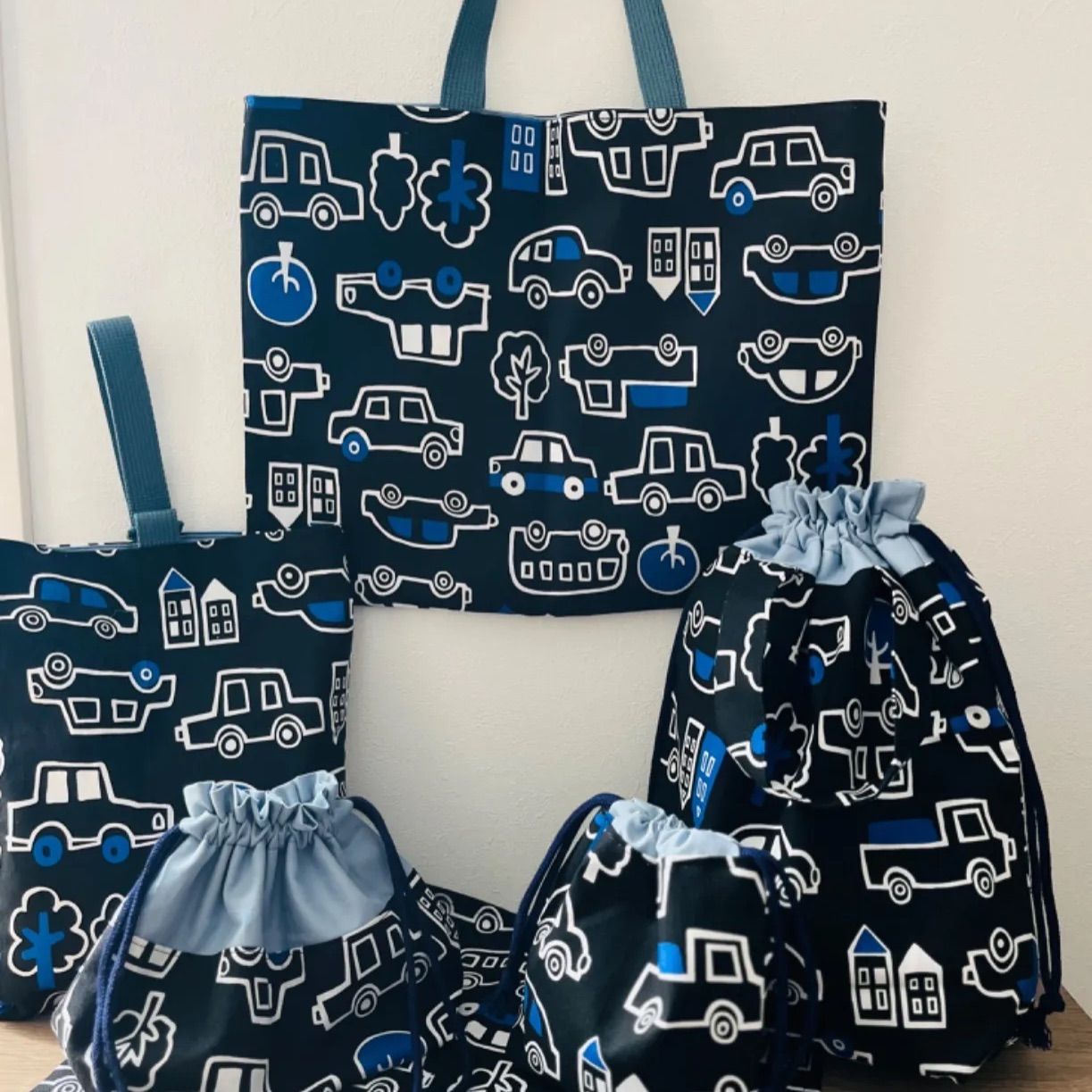 入学・入園セット6点、男の子レッスンバック上履き袋体操着袋、お弁当袋 入学・入園セット6点、男の子レッスンバック上履き袋体操着袋、お弁当