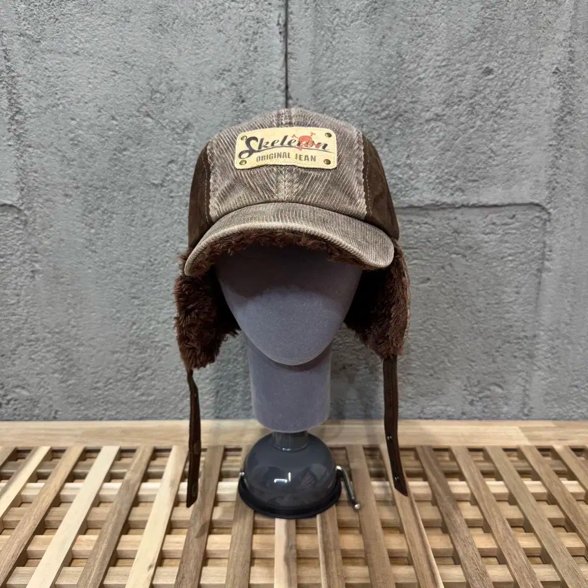 ヴィンテージ スケルトン コーデュロイ トラッパー キャップ