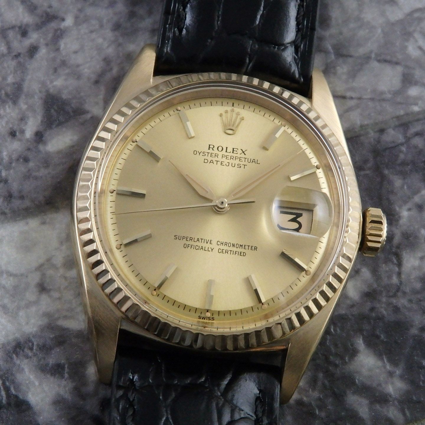 ROLEX デイトジャスト 18金無垢 REF.1601 1960年代 アルファハンド 